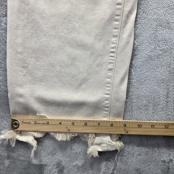 Judy Blue Jeans Womens 13/31 Off White Straight Fit Raw Hem Stretch JB82532C - Picture 11 of 11